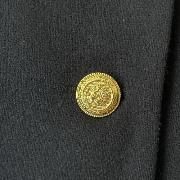 Wool Blazer Navy Gold Crest Buttons 12 Double Breasted Ivy League Academia Ivy - Picture 6 of 13